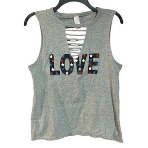 No boundaries Slit Tank Love Top Sz L(11-13)